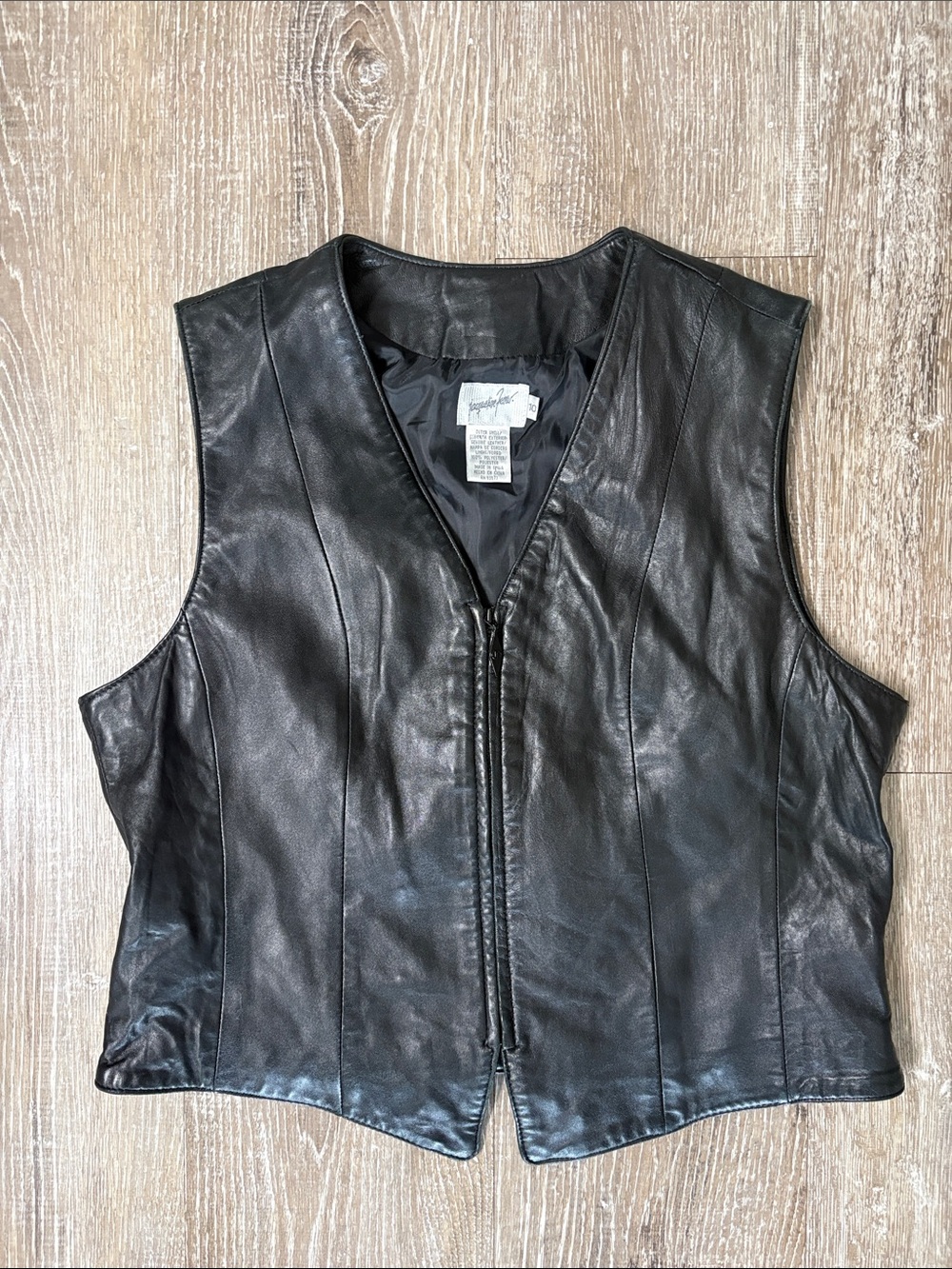 Vintage Black Leather Vest